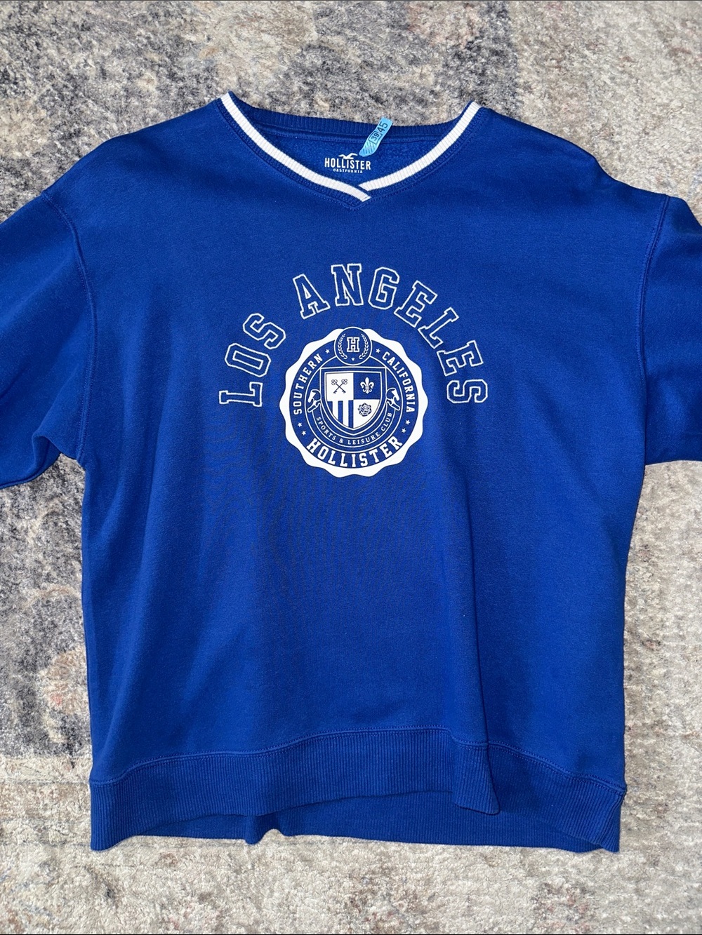 Hollister Blue Embroidered Sweatshirt